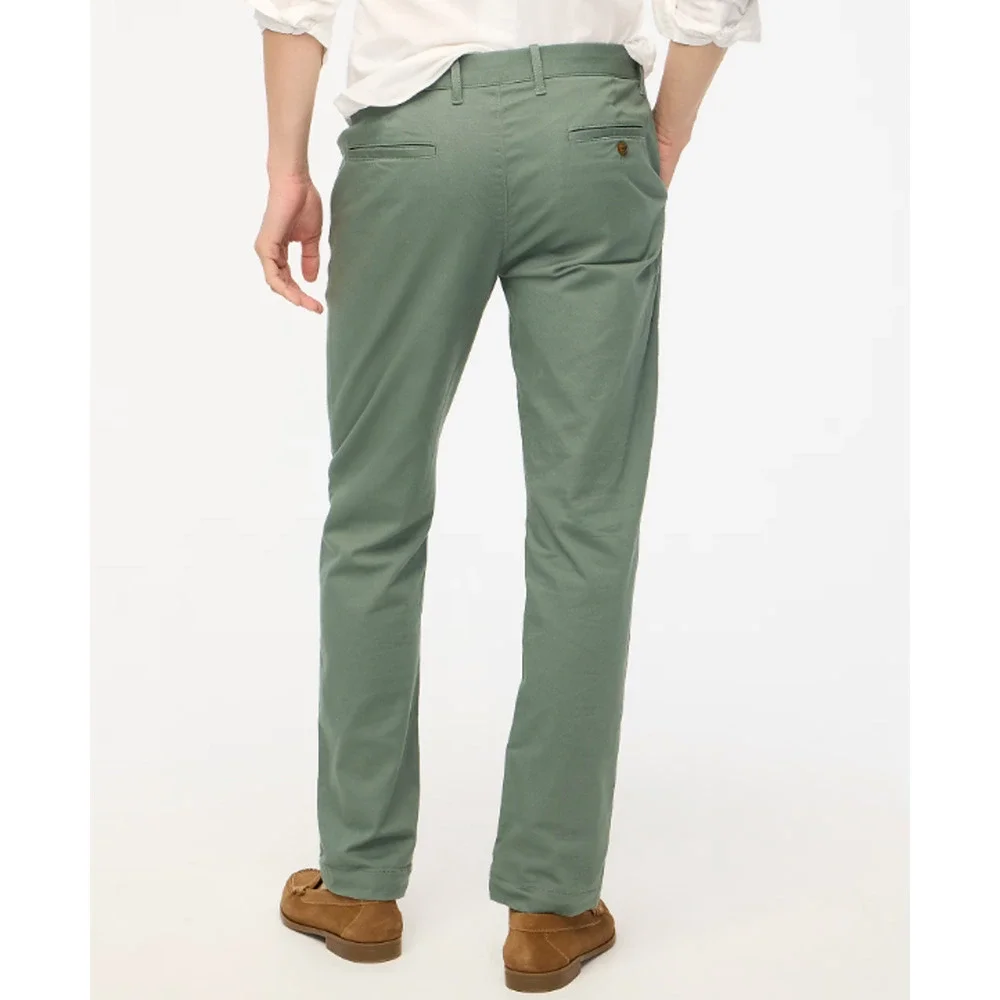 J.CREW Mens Slim-fit Flex Chino Pants Size 32x32 Green Flat Front GUC
